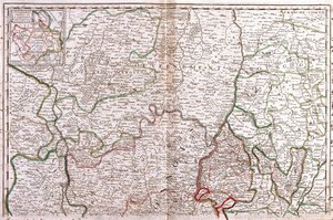 Mapa Burgundska (Francie) (rytina od Jean Baptiste Nolin