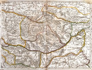 Mapa Moravského Valašska (Česká republika) (rytina od Jean Baptiste Nolin