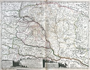 Mapa Maďarského království (rytina od Jean Baptiste Nolin