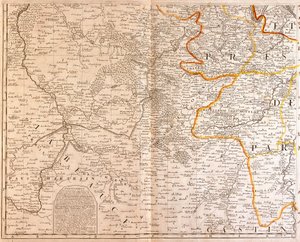 Mapa jihozápadu Ile de France od Jean Baptiste Nolin
