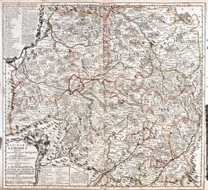 Mapa diecéze Limoges (Francie) (rytina od Jean Baptiste Nolin