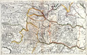 Mapa jižní západní části Maďarského království (rytina od Jean Baptiste Nolin
