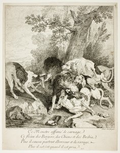 Der Wolf in der Enge von Jean-Baptiste Oudry