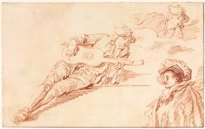 Kytarista od Jean Baptiste Pater