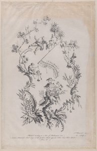 Nová kniha čínských ozdob. Vynalezl a vyryl J. Pillement, 1755.,
