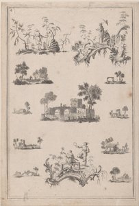 Chinoiserie Ornaments, ca. 1770. od Jean Baptiste Pillement
