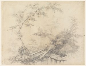 Kresba, Chinoiserie Fantasy, asi 1780 od Jean Baptiste Pillement