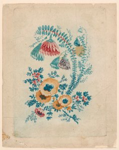 Fantastický květinový motiv z "New Suite of Ideal Flower Notebooks" od Jean Baptiste Pillement