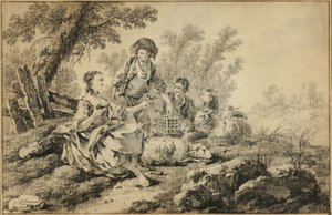 Pastorační scéna od Jean Baptiste Pillement