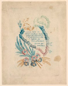 Titulní stránka pro "Nouvelle Suite de Cahiers de fleurs iéales" od Jean Baptiste Pillement