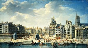 Náměstí na břehu Seiny v Paříži od Jean Baptiste Raguenet