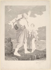 Slepý Homer od Jean Baptiste Raphael Urbain Massard, after Baron François Gerard