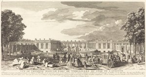Pohled na Trianon v parku Versailles z Cote de l