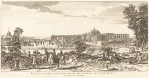 Pohled na zámek a část města Versailles od Jean Baptiste Rigaud