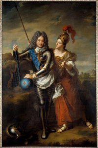 Portrét regenta Filipa II vévody z Orleansu (1674-1723) a Marie Magdeleine z Vieuville, hraběnky z Parabere (1693-1750) Obraz Jean Baptiste Santerre (1651-1717) 1716 Sun. 2,48x1,6 m Versailles, zámecké muzeum