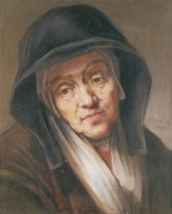 Kopie portrétu od Rembrandta jeho matky, 1776 (pastel na papíře)