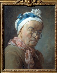 Autoportrét vyprávěný besicles Obraz Jean Baptiste Simeon Chardin (1699-1779). 1771. Rozm. 0,459 x 0,375 m. od Jean Baptiste Simeon Chardin