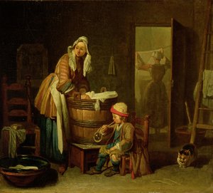 The Laundress (olej na plátně) od Jean Baptiste Simeon Chardin