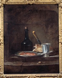 Achteři oběda také říká stříbrný pohár. Obraz Jean Baptiste Simeon Chardin (1699 - 1779) od Jean Baptiste Simeon Chardin