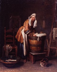Pračka od Jean-Baptiste Simeon Chardin