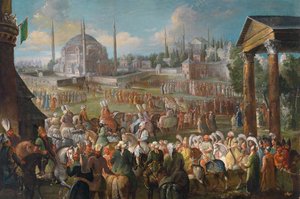 Sultánův průvod v Istanbulu, kolem roku 1736 od Jean Baptiste Van Mour
