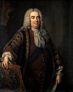 WALPOLE Robert: První hrabě z Oxfordu (1676-1745)., asi 1740 (olej na plátně) od Jean Baptiste Vanloo