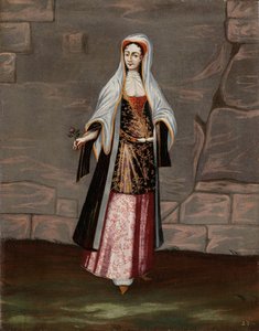 Žena z ostrova Mykonos od Jean Baptiste Vanmour (workshop of)