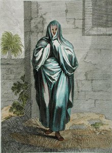 Afričanka, deska 98 ze „Sbírka jednoho sta tisků představujících různé národy Levanty nakreslených na malbách z přírody...“ od Jean Baptiste Vanmour