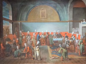 Večeře v paláci na počest velvyslance od Jean Baptiste Vanmour