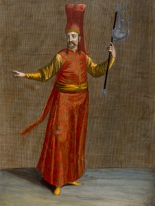 Ibriktar Agassi, deska 6 ze „Sbírky jednoho sta tisků představujících různé národy Levanty“ od Charlese de Ferriola, vyryl Gerard Scotin (1671-1716), 1707-08 (barevně en od Jean Baptiste Vanmour
