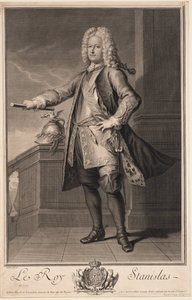 Stanislas Leszczynski (Leczinski), zvaný Beneficent - Stanislaw I Leszczynski (1677-1766), král Polska - Van Loo, Jean Baptiste (1684-1745) - 1705 - Mědirytina - 53,5x33 - Soukromá sbírka