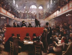 Na setkání Graffard Meeting Hall v Graffard Hall, 1884 od Jean Beraud