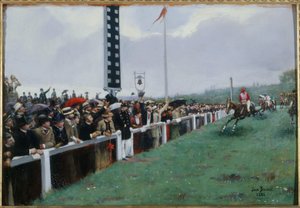 Závody v Longchamp; cíl od Jean Beraud