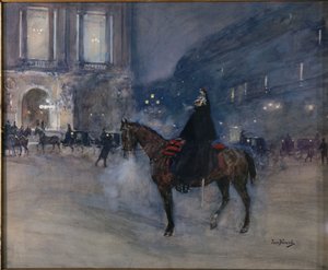 Průčelí opery během slavnostního večera od Jean Beraud