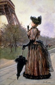 Žena před Eiffelovou věží od Jean Beraud