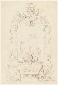 Venuše v Forge of Vulcan, Design for a Sideboard Panel od Jean Bernard Honoré Toro