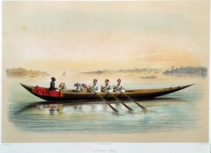 Osmanská říše “” loď v Konstantinopoli”” Akvarel Jean Brindesi (1826-1888)