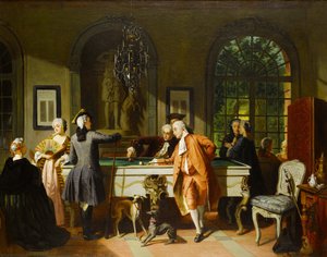 Kulečníková hra, polovina 19. století. od Jean Carolus
