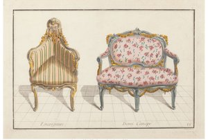 Rohová, poloviční pohovka. New Historical Iconology or Attributes Hierogliphyques, c.1768.