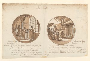 Designy pro malované porcelánové talíře, Les Ananas (ananas) od Service des Objets de Dessert (Dezertní služba) od Jean Charles Develly
