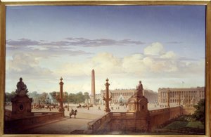 Place de la Concorde při pohledu z terasy na nábřeží, král Louis-Philippe d