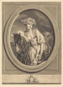 Mléčná dívka od Jean Charles Levasseur after Jean Baptiste Greuze