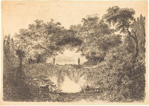 Malý park od Jean Claude Richard de Saint Non after Jean Honoré Fragonard