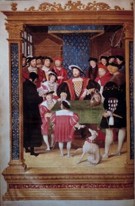 Antoine Macault čte svůj překlad králi Františku I. (1494-1547) a jeho dvoru Král je obklopen svými syny Francoisem, Henrim (budoucím Jindřichem II.) a Karlem. Vlevo vyobrazení (zleva doprava): Claude d