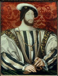 Portrét Františka I. (1494-1547), francouzského krále (s límcem řádu svatého Michala), olej na dřevě, cca. 1530