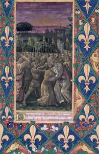 paní Lat. Q.v.I.126 f.100 Jidášův polibek, z „Knihy hodin Ludvíka d