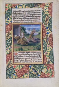 paní Lat. Q.v.I.126 fol.15 Adam a Eva dřou, z Knihy hodin Louise dOrleans, 1490 od Jean Colombe