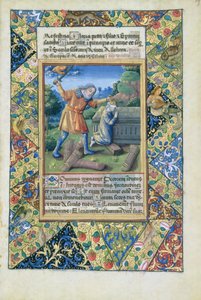 paní Lat. Q.v.I.126 fol.19 Oběť Izáka, z Knihy hodin Louise dOrleans, 1490 od Jean Colombe