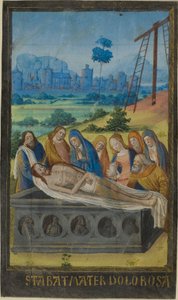Pohřeb (Modlitba Stabat Mater), z Knihy hodin od Jean Colombe