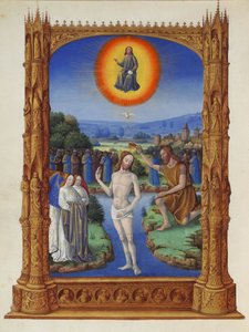 Très Riches Heures du Duc de Berry - Křest Krista od Jean Colombe